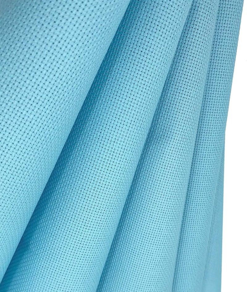 Zhenqing 14-Count Light Blue Aida Cloth - 75x100cm Pre-Cut 100% Cotton Evenweave Fabric for Cross Stitch & Embroidery (Light Blue, 30 * 39inch) - Image 1